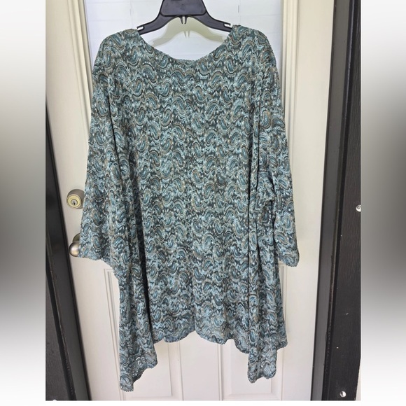 Catherines Tunic Lace Top 5X Plus Embroidered Lined Women New Teal - Picture 12 of 13
